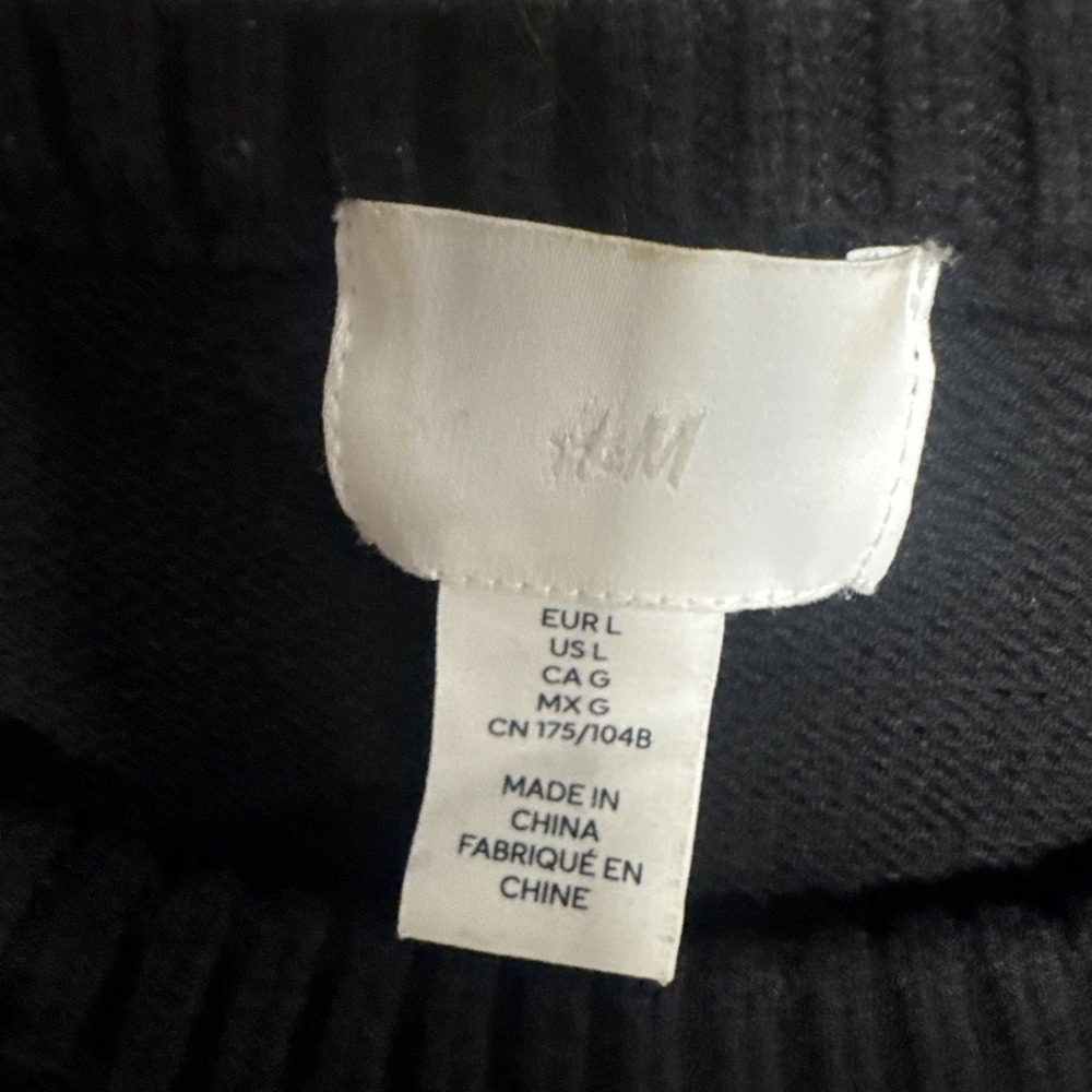 HM Women's Black Short Sleeve Sweater Dress Size‎ L Round Neck - Picture 2 of 7
